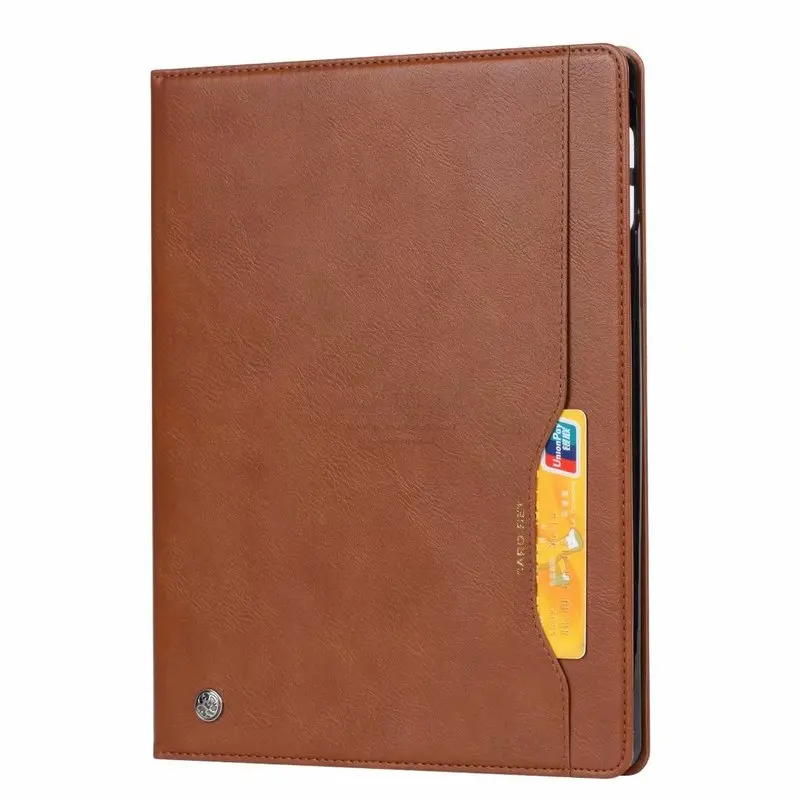 Light Brown Роскошный винтажный кожаный чехол из замши для iPad 6th Generation Air 2, чехол-подставка с магнитной книгой, Классический флип-чехол - Цвет: Light Brown
