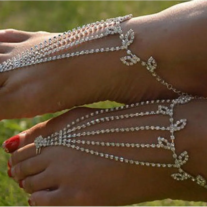 12 шт./лот очаровательный лист дизайн горный хрусталь кристалл браслет пляж