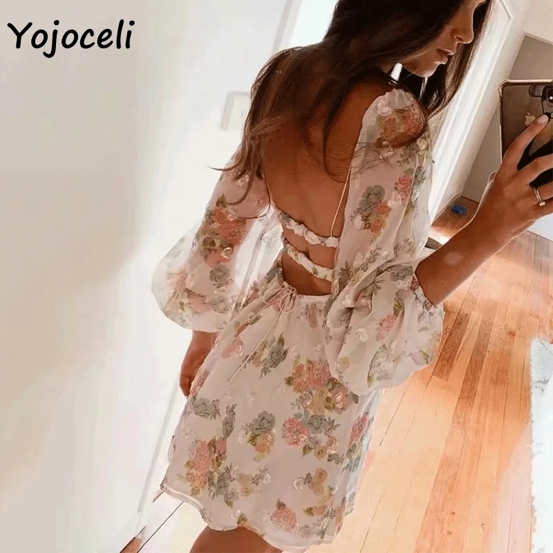 Yojoceli сексуальное женское платье с блестками 2019 летнее открытыми плечами бантом