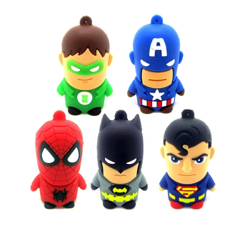 3D милый супергерой мультфильм флеш-накопитель USB 3 0 128 64 ГБ 32 16 мультяшный Флешка 512