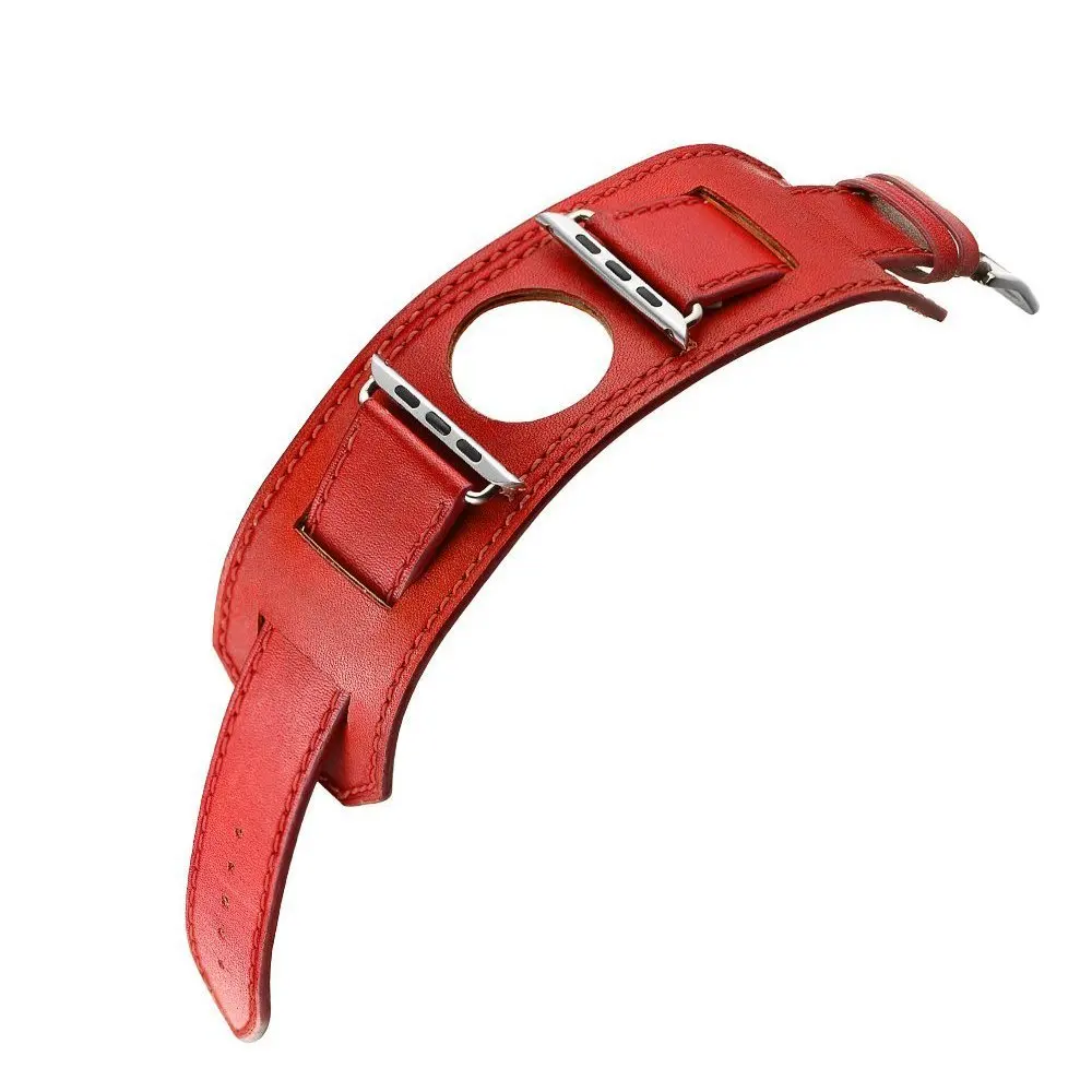 LEONIDAS ремешок из натуральной кожи для Apple Watch пряжка часов полосы 38 мм 42 мм|Ремешки