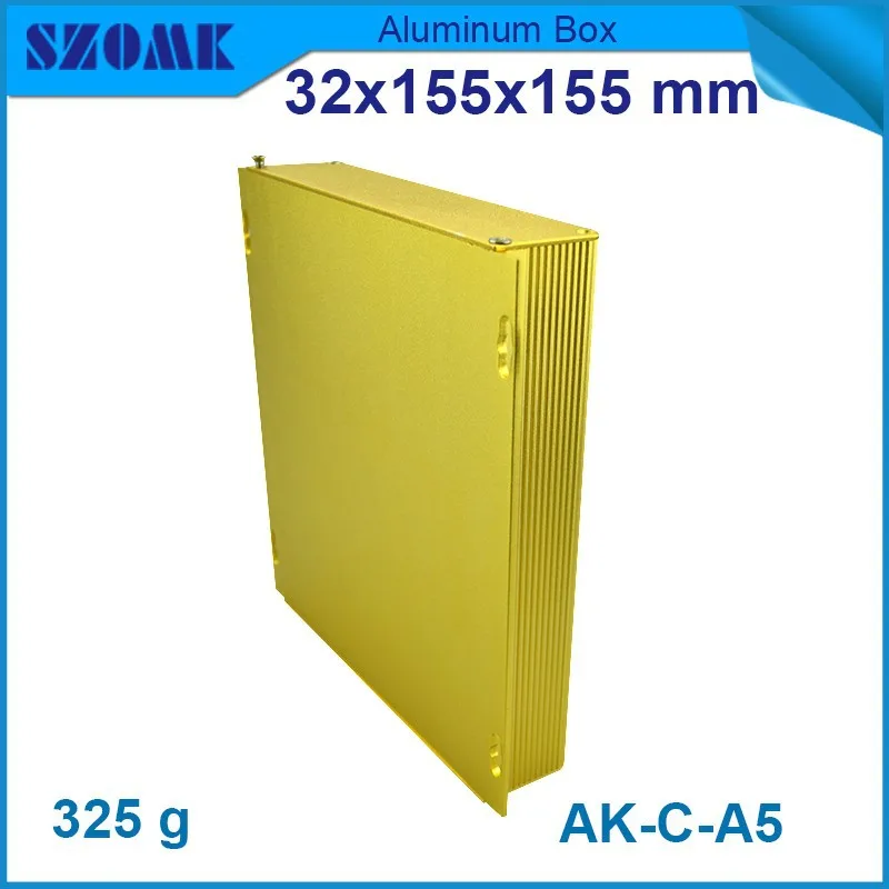

10 pcs/lot anodizing golden color aluminium hammond metal enclosures aluminium enclosure box 32(H)x155(W)x155(L) mm