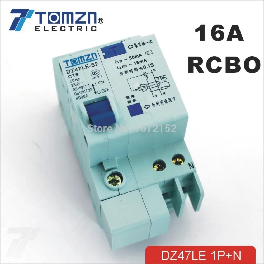 DZ47LE 1P + N 16A C Тип 230V ~ 50 HZ/60 HZ автоматический выключатель остаточного тока с защитой