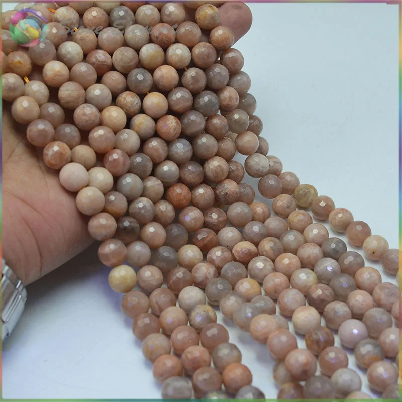 Граненые круглые бусины с натуральным коричневым песком 4 мм 6 7 8 10 12 мм|beads 4mm|beads