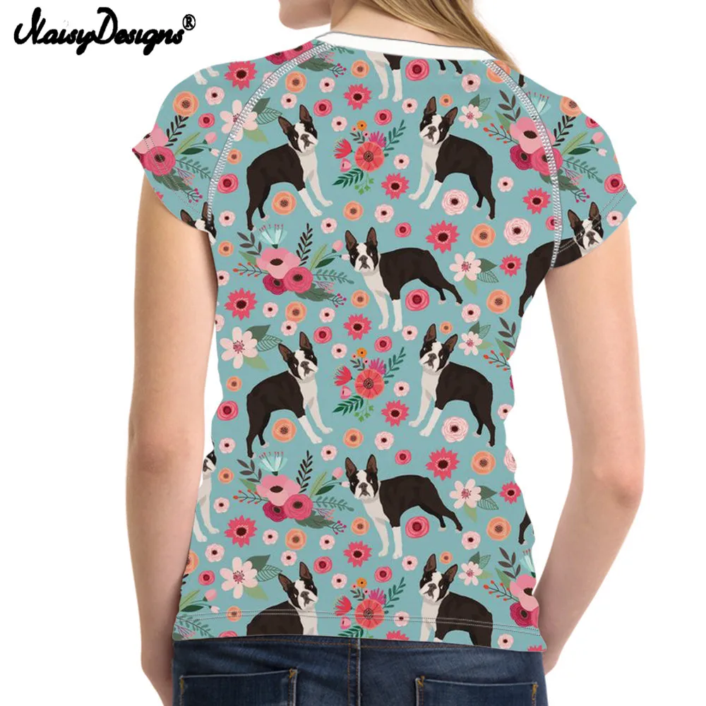 Женская футболка с коротким рукавом круглым вырезом и цветочным