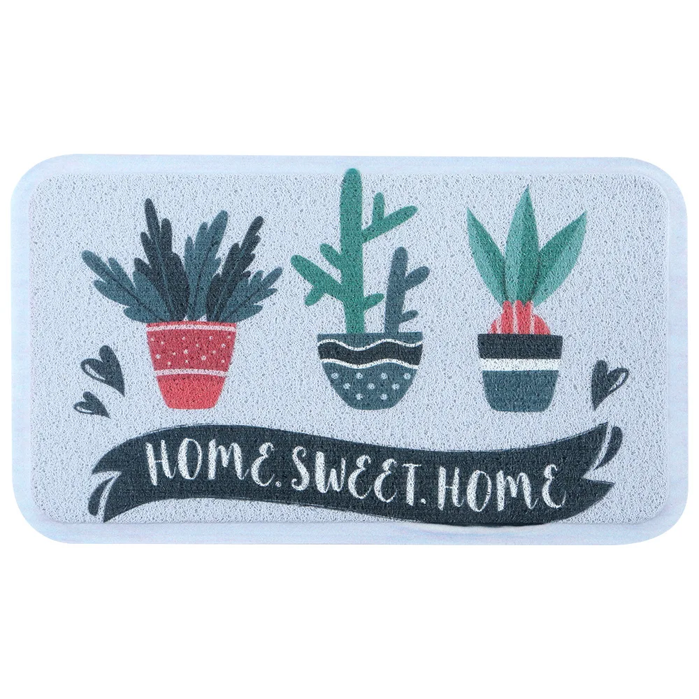 Коврик дверной из ПВХ с принтом свежих горшечных растений 45 х75 см | Дом и сад