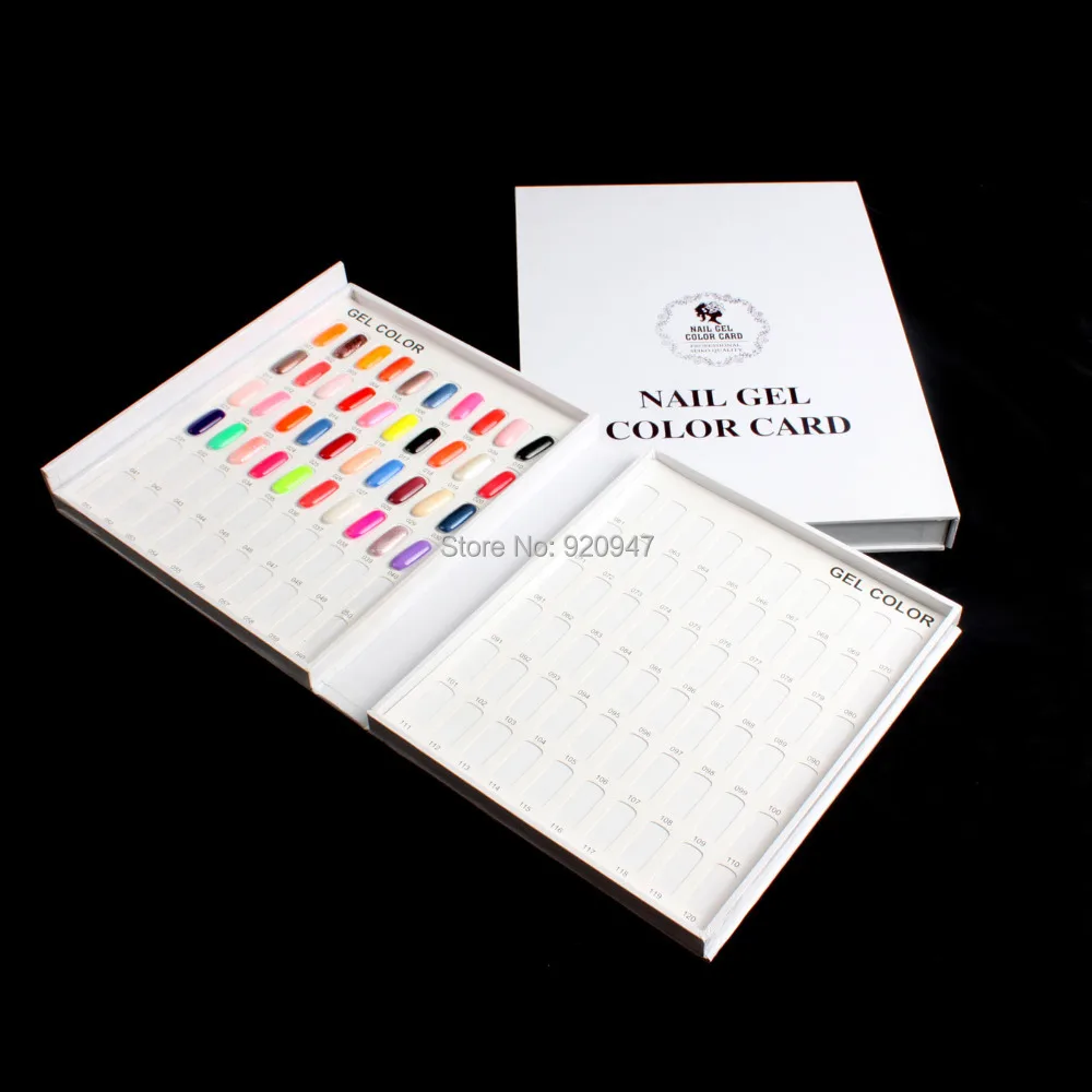 

Professional 120 Colors Nail Gel Polish Display Book Chart for Nail Art Salon UV gel Color Card Showing Shelf