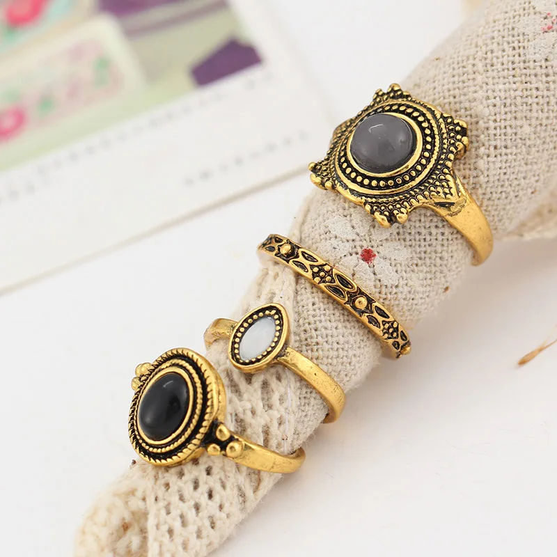 4 шт. женские кольца в стиле ретро | Украшения и аксессуары