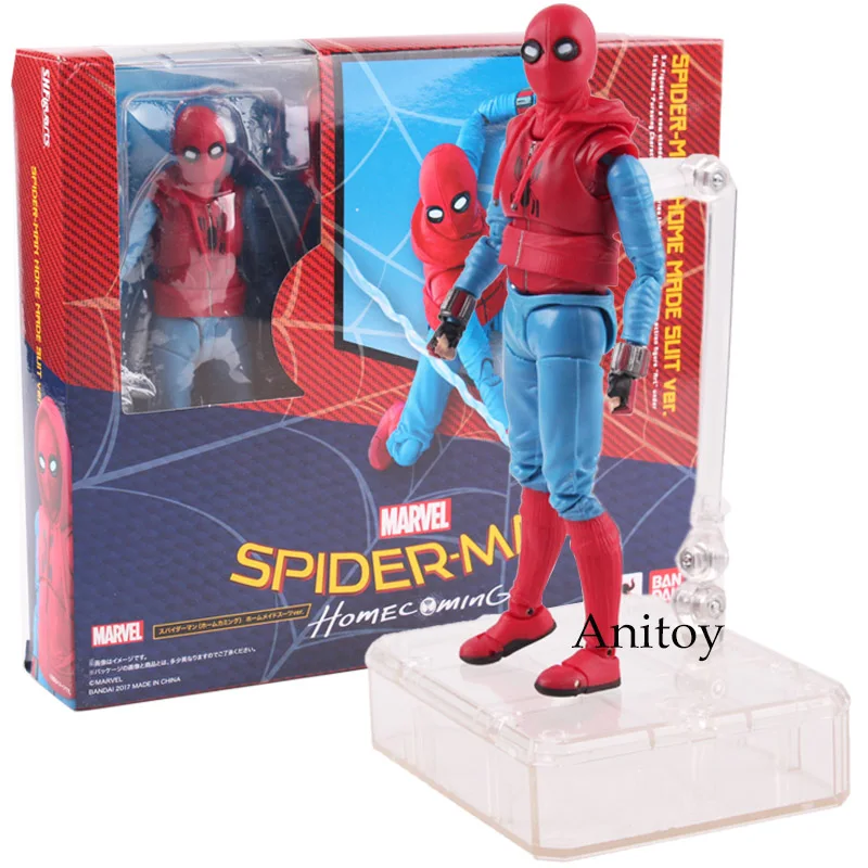 B with box СВЧ Человек-паук возвращение домой Человек-паук домашний костюм Ver. ПВХ Marvel Человек-паук фигурка Коллекционная модель игрушки - Цвет: B with box