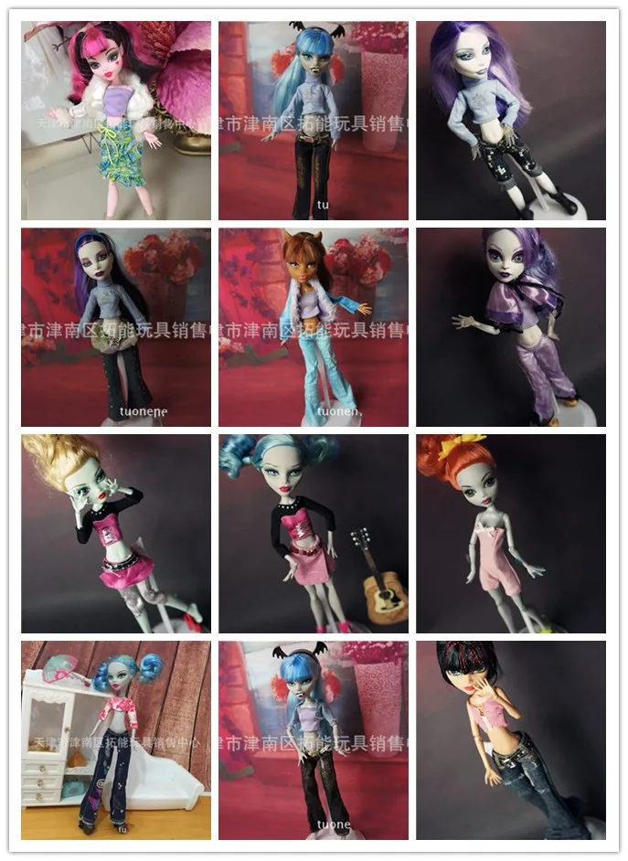 Новинка, 15 шт. = одежда+ обувь для кукол Monster High, партия, повседневный костюм, Оригинальная одежда, Кукольное платье для кукол Monster High, 1/6