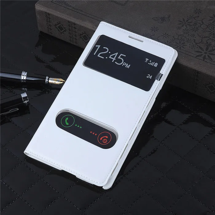 Кожаные откидные чехлы Smart View Show задняя крышка корпус аккумулятора для Samsung Galaxy Note