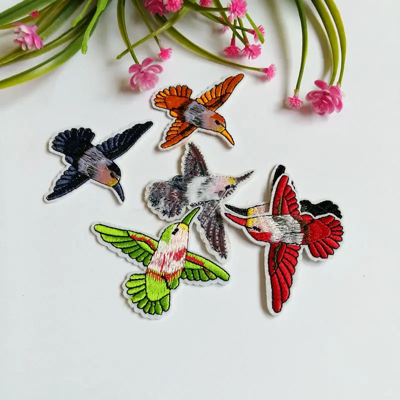 6 шт HummingbirdsPatches для костюмы Утюг наклейки одежды с аппликацией значки вышитые