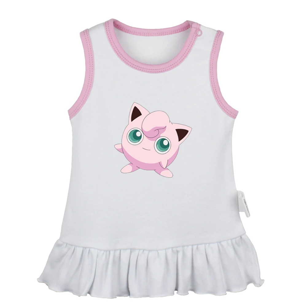 JaBabyYS669W Милый Покемон Togepi Jigglypuff Chansey Ditto Gengar Lickitung платья для новорожденных девочек платье без рукавов для малышей Одежда для младенцев - Цвет: JaBabyYS669W