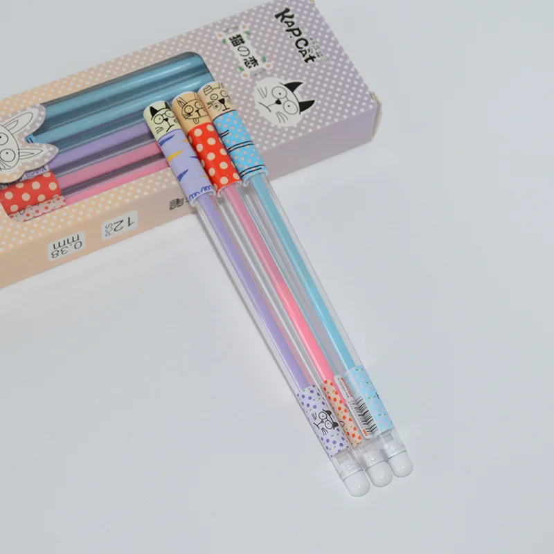 36 шт./компл. гелевая ручка Кошка lapices тонких листов Kawai caneta с героями мультфильмов стационарный papelaria ручки boligrafo kalem stylo материал Эсколар