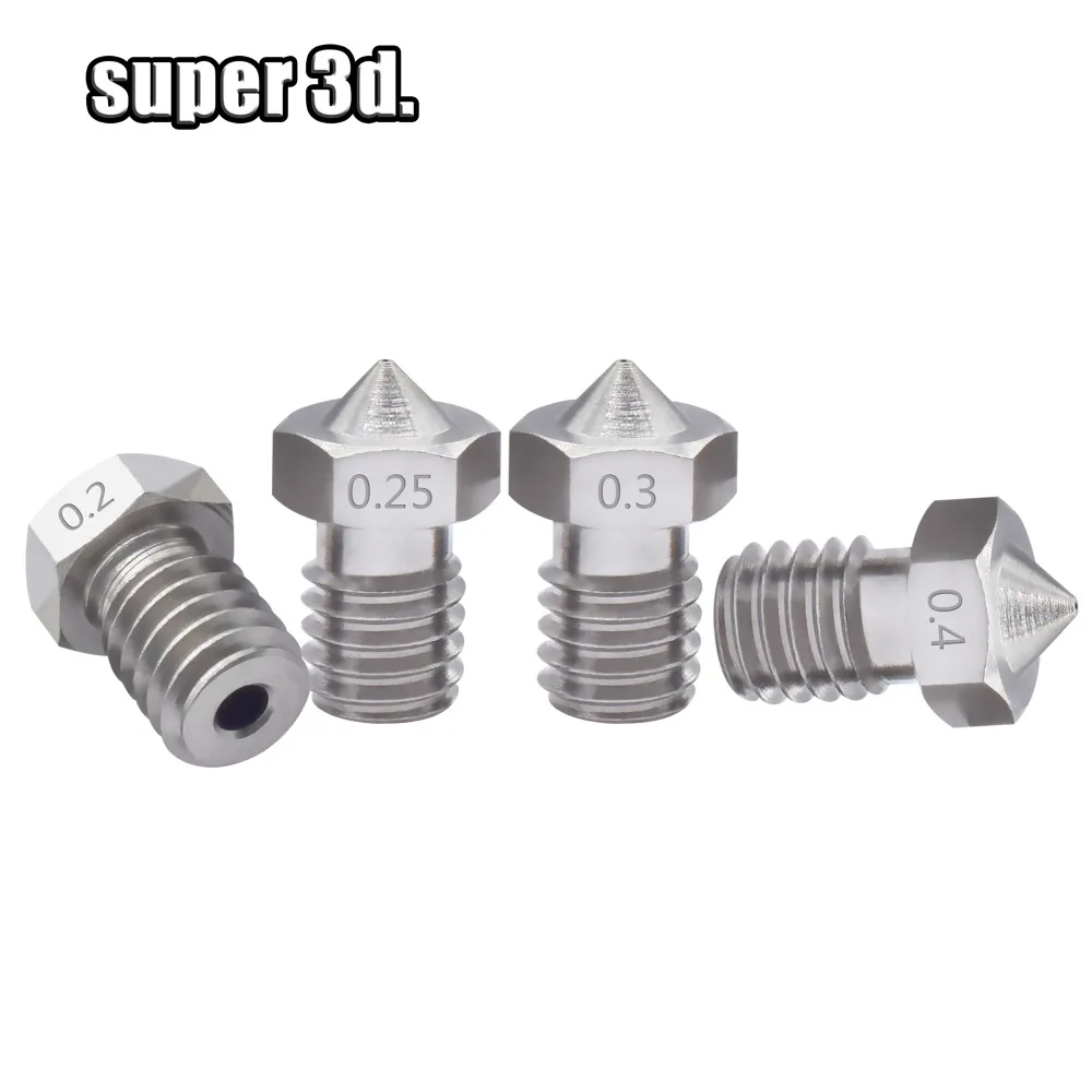 Детали для 3D принтера V5/V6 сопло из нержавеющей стали 0 4 мм/0 3 5 мм/для резьбы M6