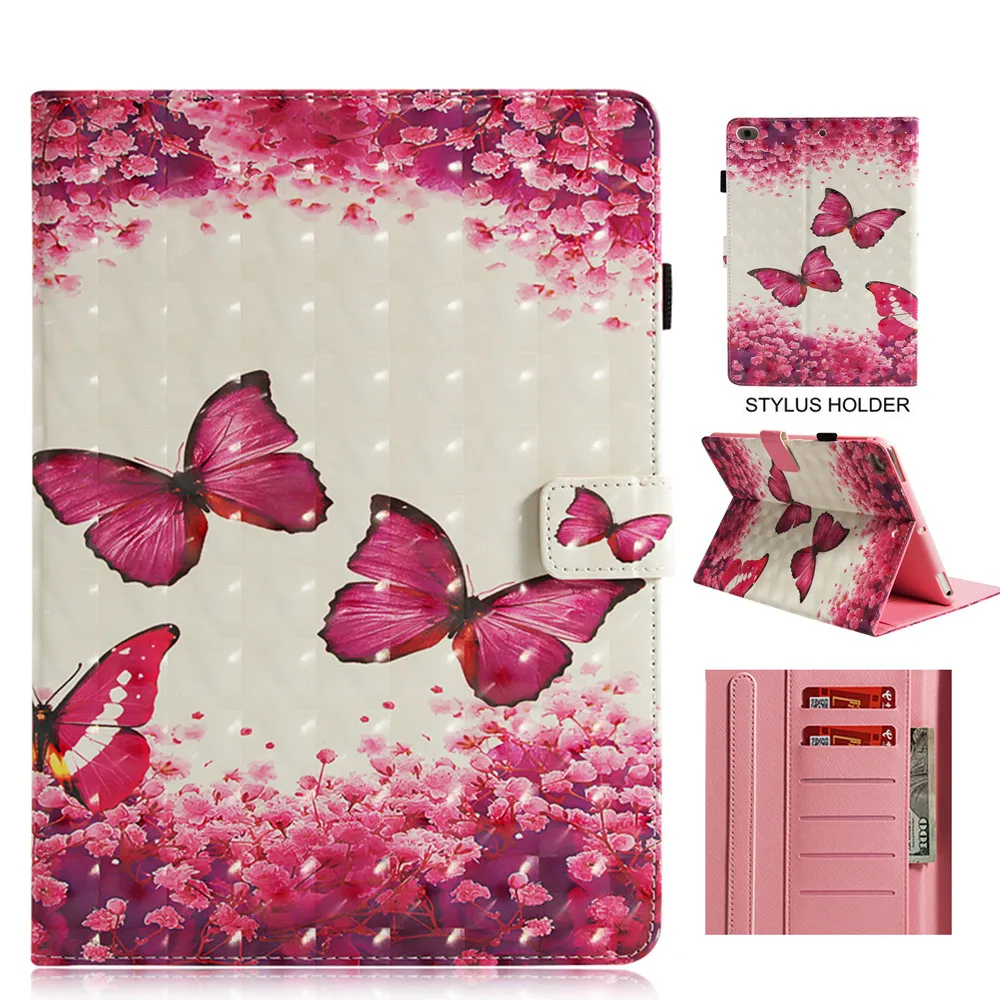 

Смарт-чехол с красной бабочкой для iPad 2017 2018 9,7 дюйма Air 1 2 Pro 9,7 10,5 Mini 1234 iPad 234