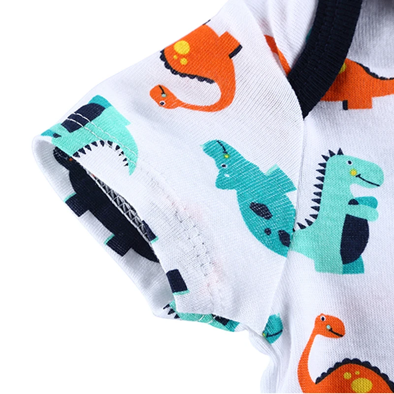 Baby Rompers Мальчики Девочки Одежда Комбинезон новорожденный Динозавр Детская