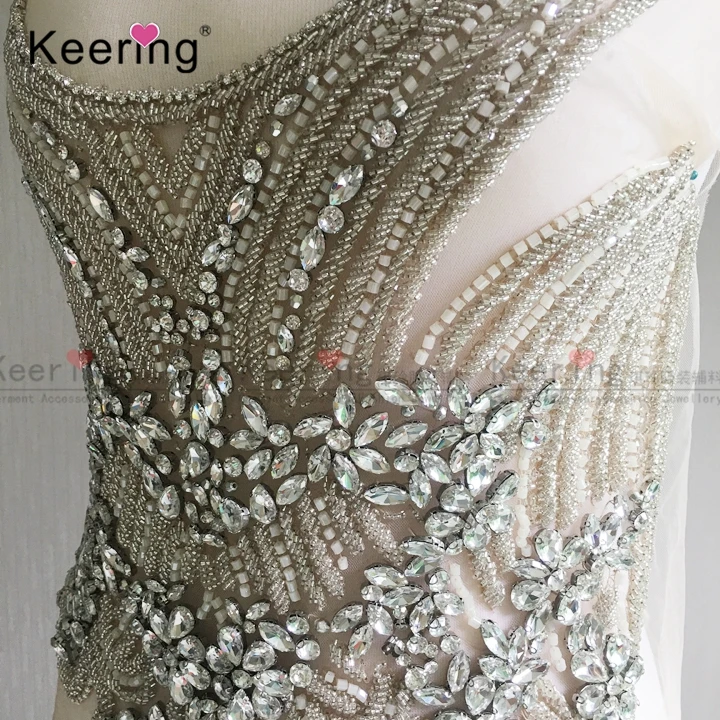 

Sexy Rhinestone Beaded patch For Wedding Dress WDP-002