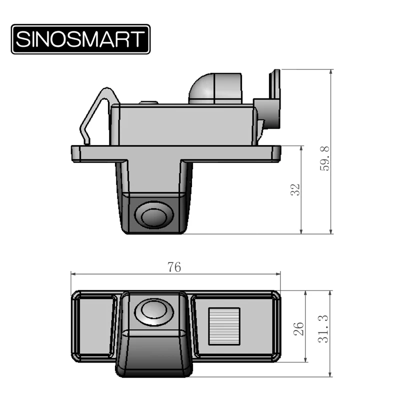 

SINOSMART In Stock HD Car Parking Camera for Mercedes Benz MPV Viano Vito Install in Car License Plate Light Location