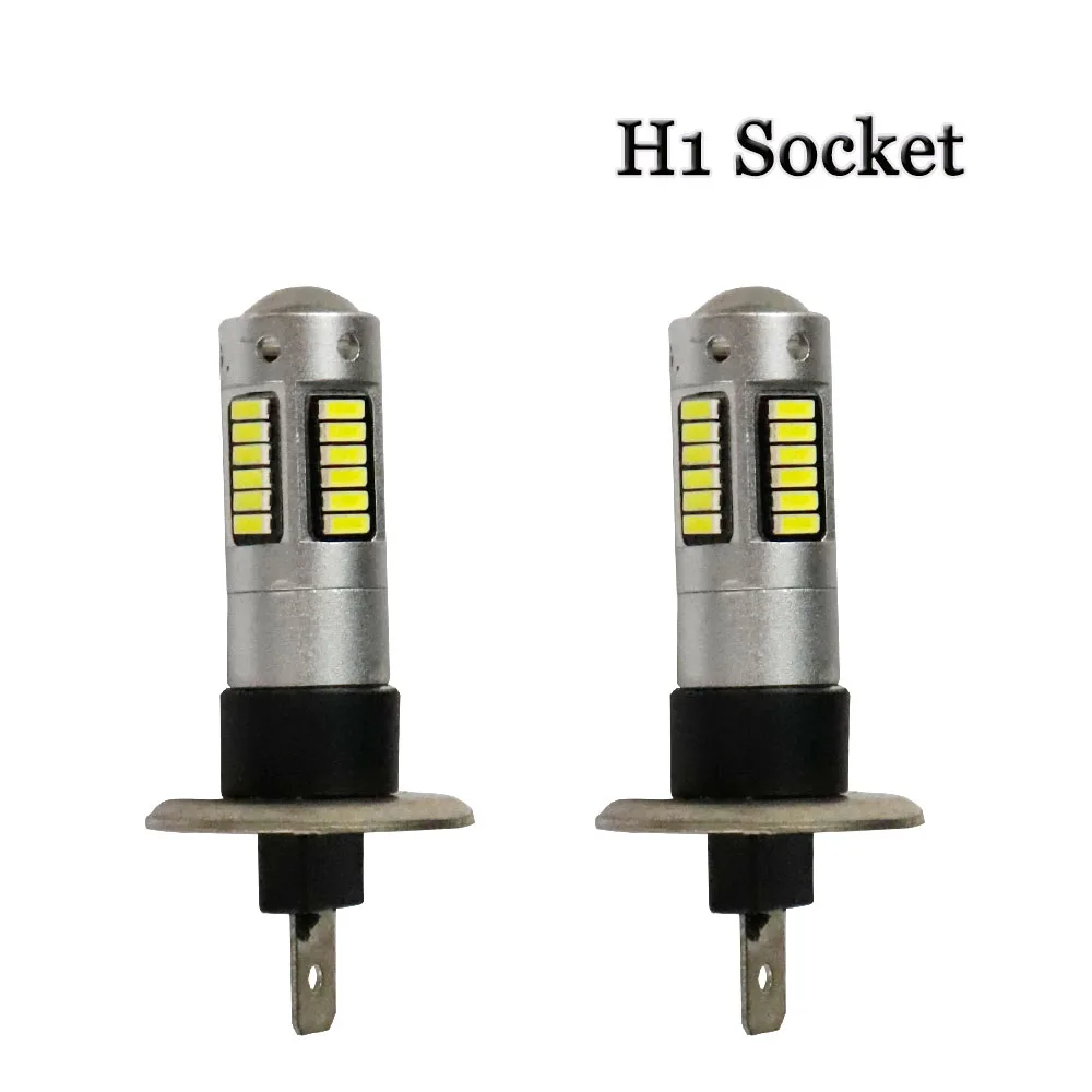 2pcs Car styling H1 Fog light H3 30 SMD 4014 lens LED 0.21A Headlight Lamp Bulb Driving Auto DRL Headlamp Light White 12V to 18V |