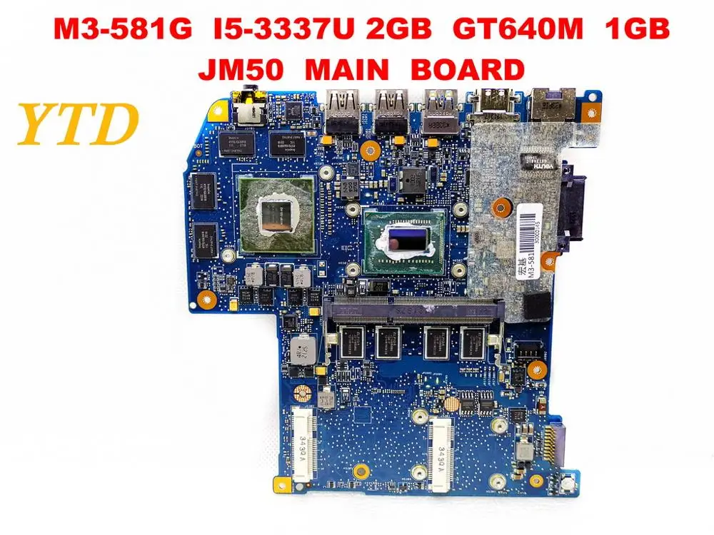 Оригинальный Для ACER M3 581G Материнская плата ноутбука I5 3337U 2 Гб GT640M 1 ГБ JM50 основная