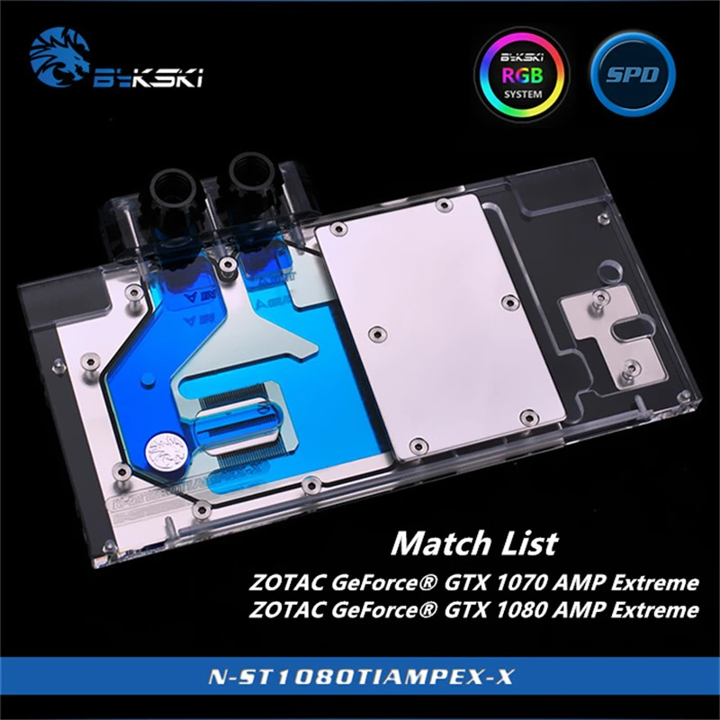 Bykski графический блок с полным покрытием для ZOTAC GeForce GTX 1070 1080 Ti AMP Extreme Graphics Card|gpu water
