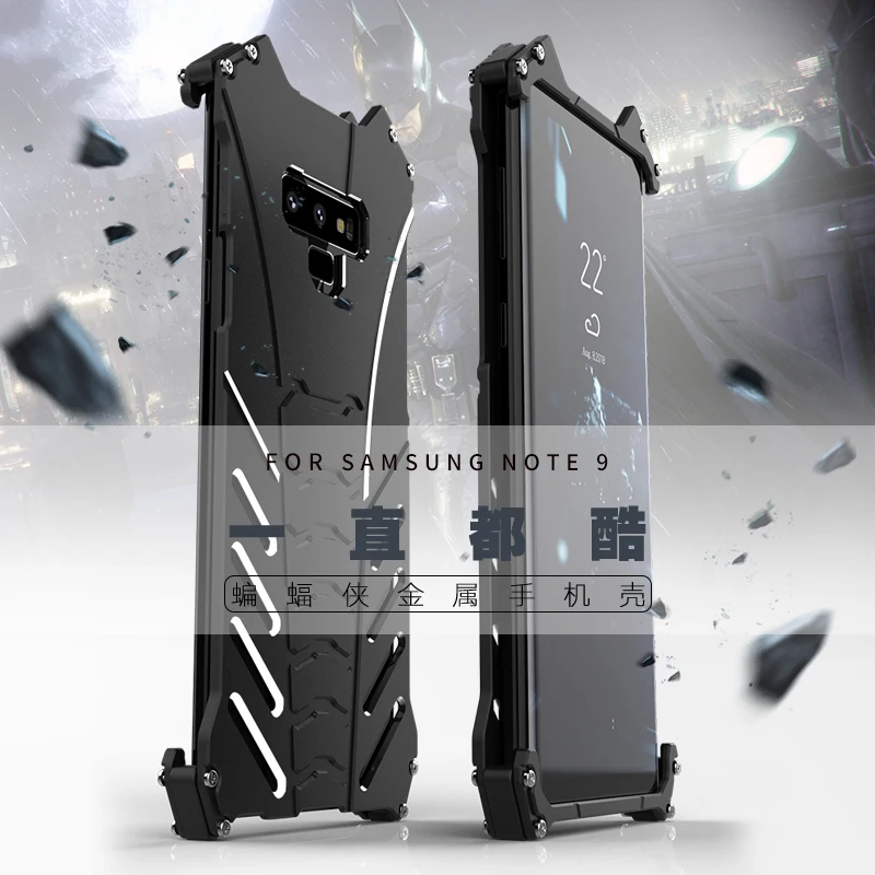 

2018 Модный черный металлический чехол для Samsung Galaxy Note 9, защитный чехол для кожи, авиационный алюминиевый ударопрочный чехол с подставкой
