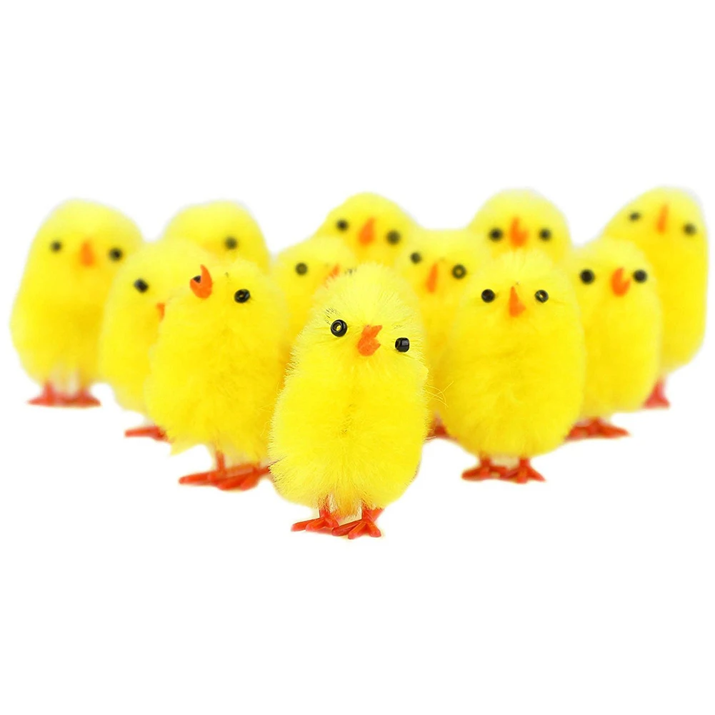 

36pcs Simulation Easter Yellow Chick 4cm Plush Chicken easter gift for Children Mini Lovely Artificial Home Decoration Toys