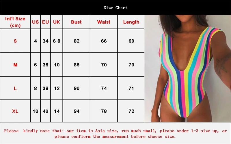 2019 летние женские цельные Радужный полосатый купальник купальный костюм