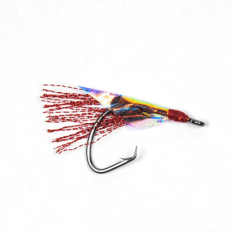 12 шт. рыболовный крючок для ловли нахлыстом Sabiki Rig мигающие мушки морская розовая