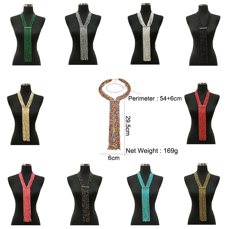 Женское длинное ожерелье с бусинами MANILAI богемное украшение ручной работы 11