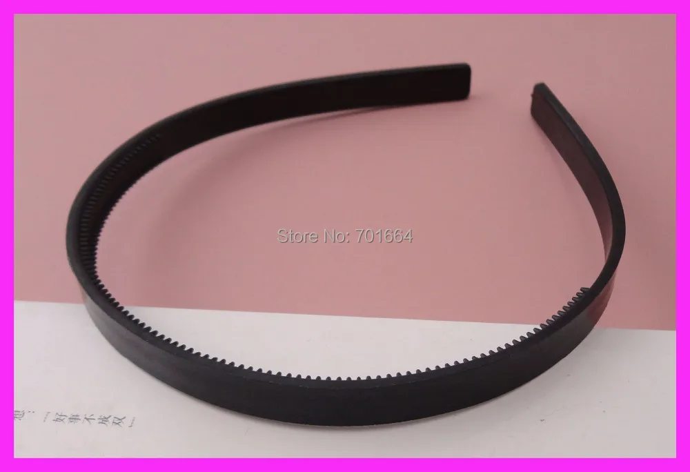 Черные однотонные пластиковые повязки на голову с двумя зубцами 20 шт. 10 мм