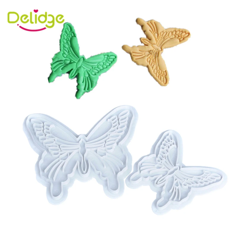 Delidge 2 шт./компл. форма для торта в форме бабочки размера пищевой пластик Fondant