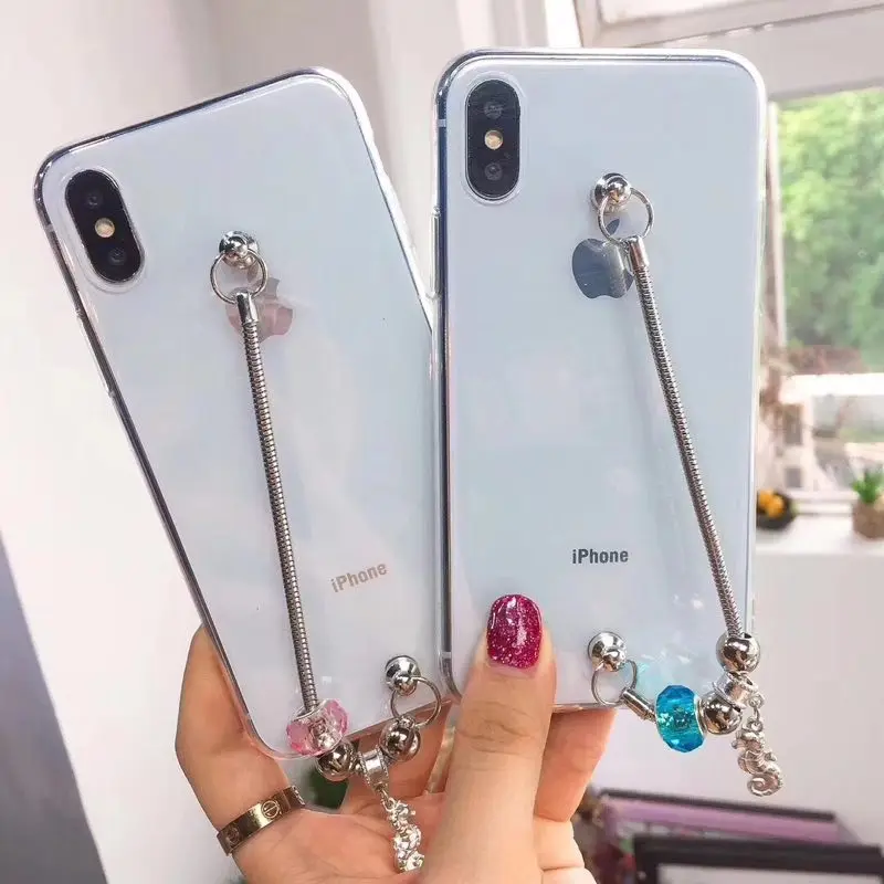 Алмазный металлический цепной браслет телефон чехол для iPhone 6 6s 7 8 plus X XS max XR samsung