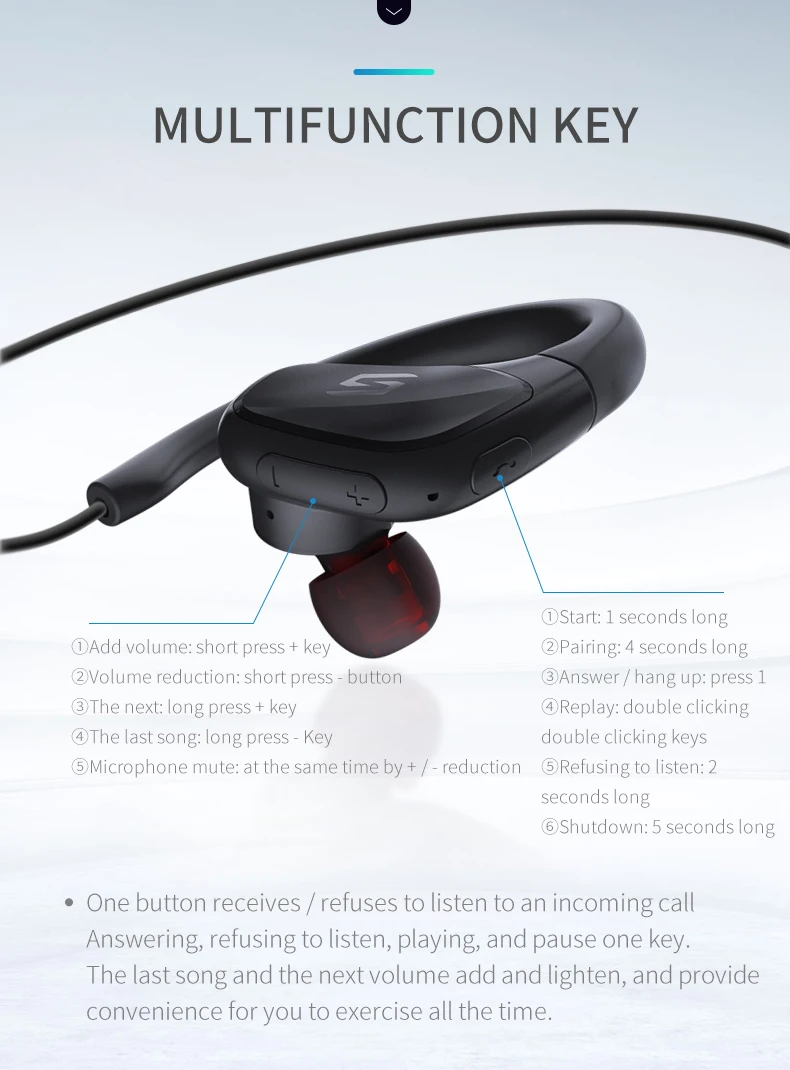 Bluetooth беспроводной наушник Advance CSR чипы ушной крючок Спортивная гарнитура