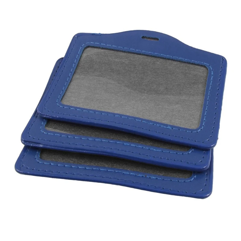 10 шт. синий горизонтальный держатель значка из искусственной кожи|Бейджи и