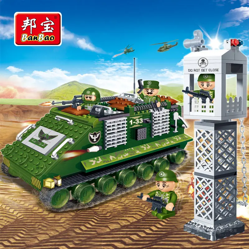BanBao военные развивающие строительные блоки игрушки для Дети Детские подарки