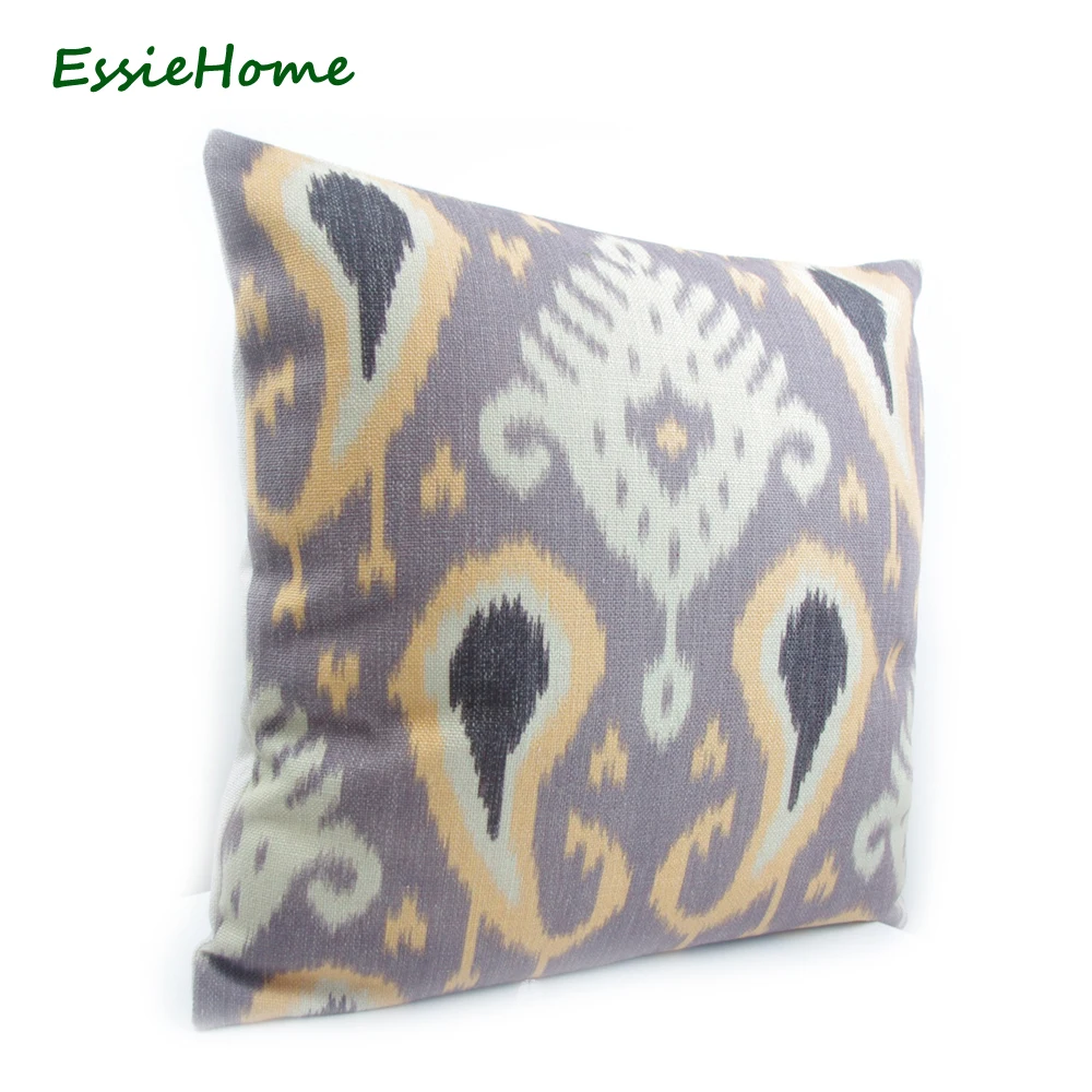 Essie Home High-End ручной печати с фиолетовым принтом Пейсли Ikat расцветка наволочки для подушек для дивана Винтаж выглядят нитка для украшения дома