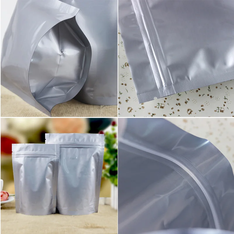 100 шт. 17x24 + 4 см закрывающимися ziplock Алюминий фольги встать чехол Чай Еда упаковка