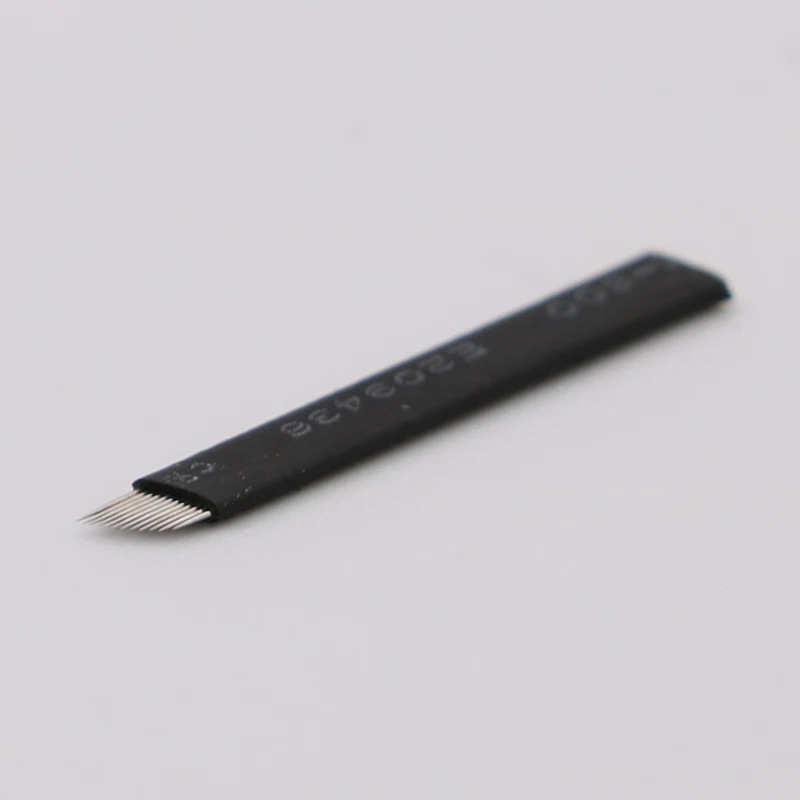 50 Pcs Microblading Needles 12 pins for Embroidery Pen Pernement Makeup Eyebrow Tattoo Supplies Black skin | Красота и здоровье