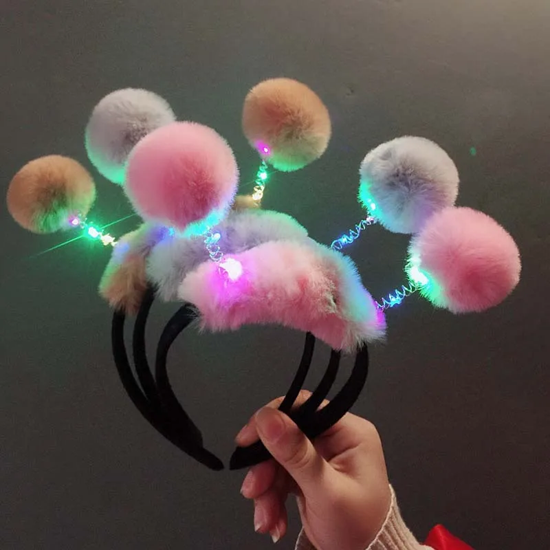 Головная повязка с кроличьими ушками светодиодный светильник светящаяся