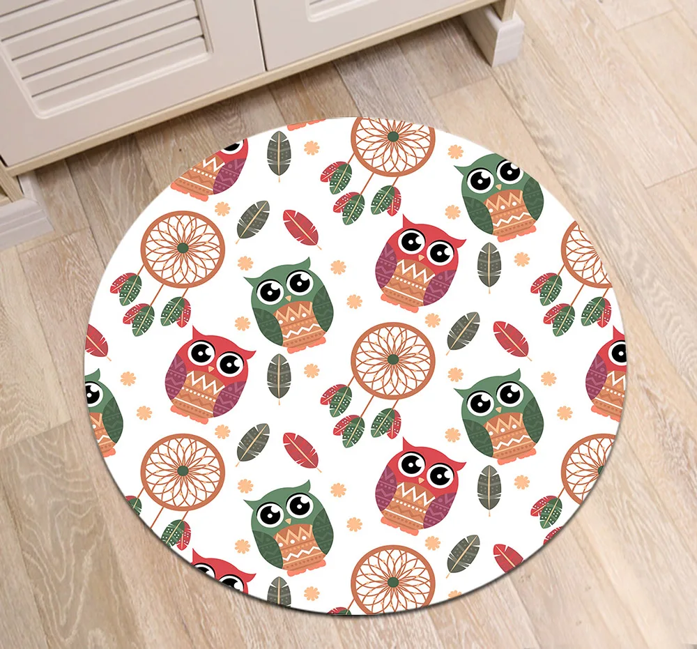 Круглый коврик из пены с памятью Совы и Ловец снов ковер для детей дома гостиной
