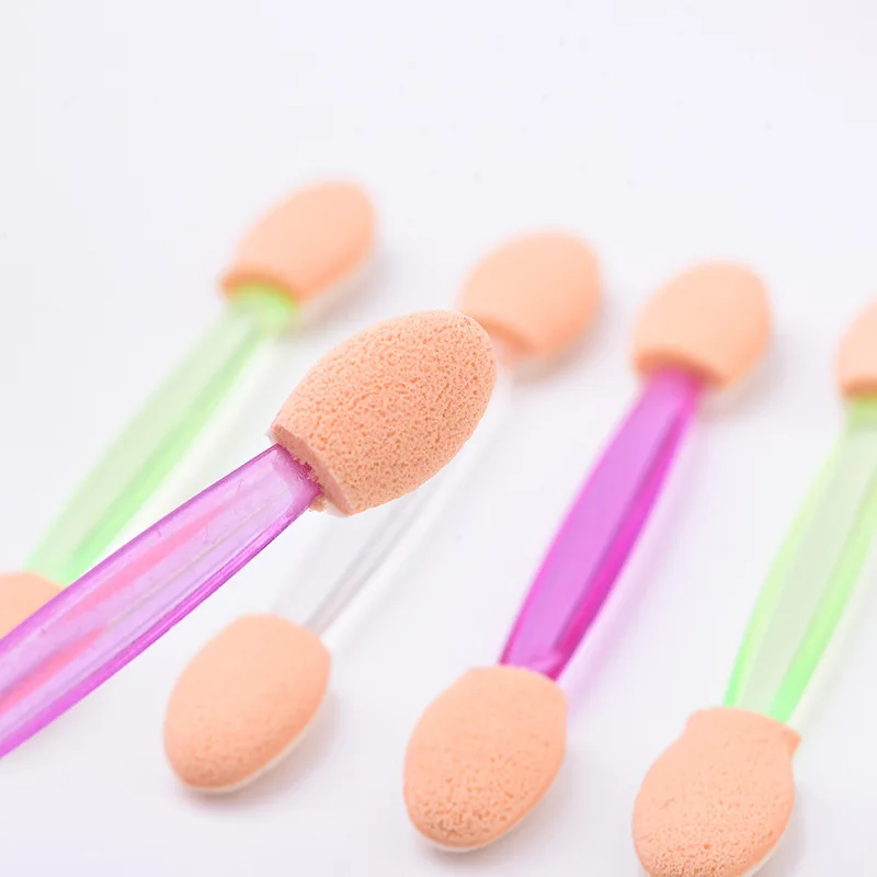 50 шт./лот многоцветные одноразовые двухконцевые губки аппликатор для макияжа