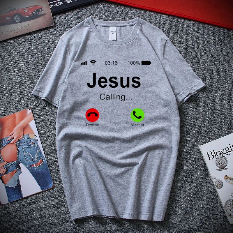 Футболка для христианина Jesus is call уникальная забавная футболка мужчин новейшие