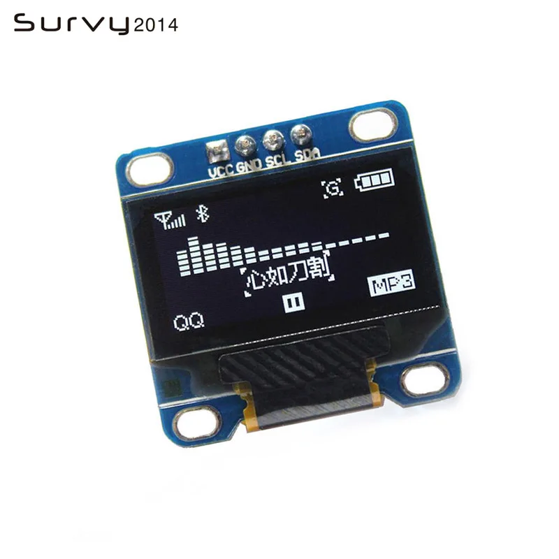 Последовательный белый модуль OLED 0 96/0 91 дюйма IIC 128X64 I2C SSD1306 12864 плата с ЖК экраном GND