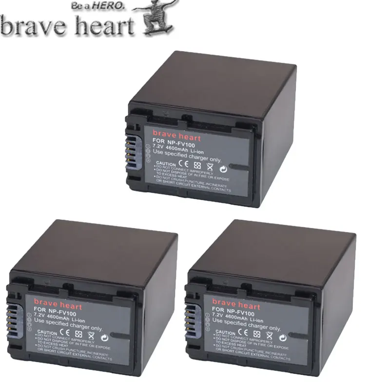 5 шт./лот 4600 мАч батерия NPFV100 NP-FV100 NP FV100 Батарея батареи для sony NP-FV30 NP-FV50 NP-FV70 SX83E SX63E