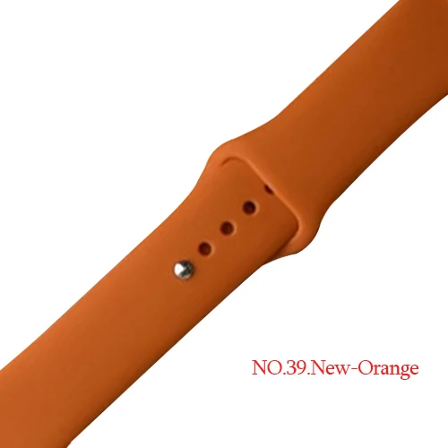 Силиконовый спортивный ремешок Correa для Apple Watch, 42 мм, 38 мм, 44 мм, Iwatch, серия 4, 3, 2, 1, резиновый браслет, ремешок для наручных часов - Цвет ремешка: NO.39.New-Orange