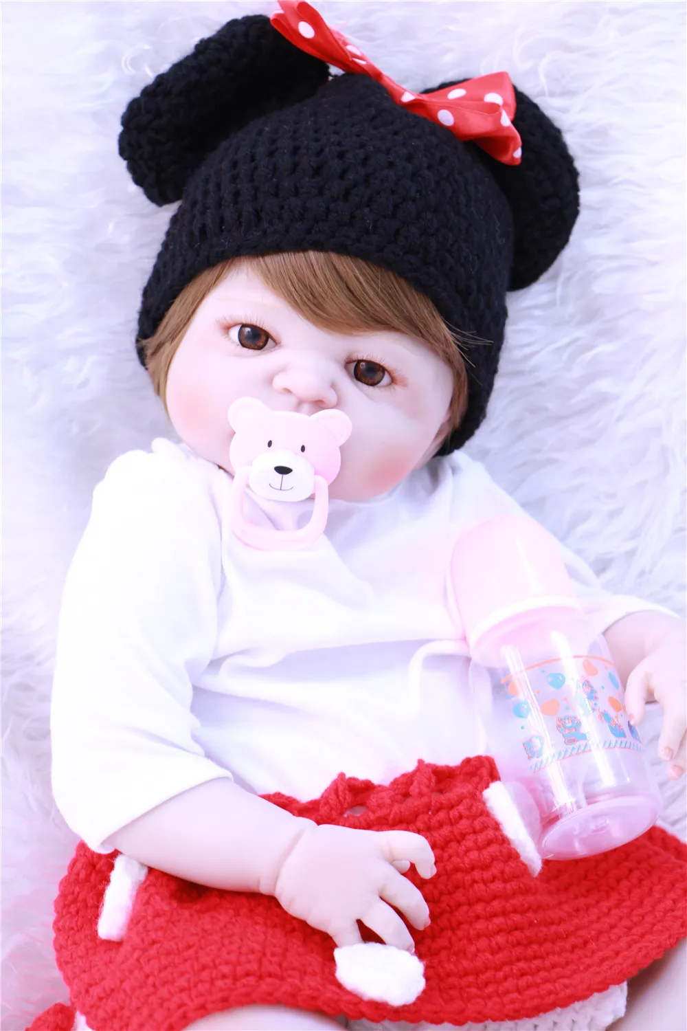 Bebe reborn 55 см силиконовая кукла для новорожденных девочек подарок на Рождество