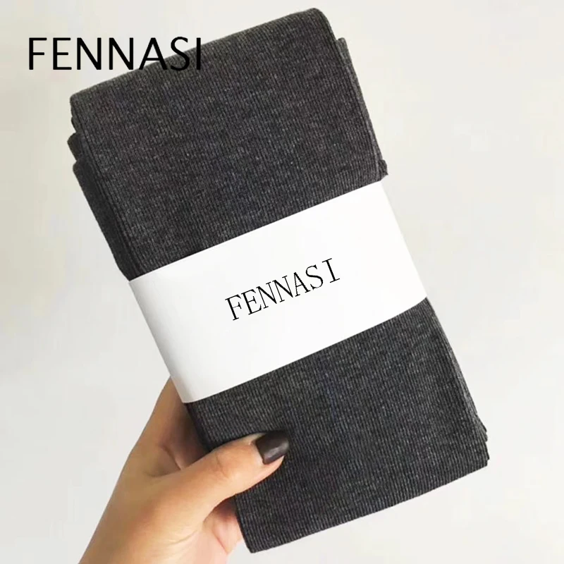 FENNASI Осенние зимние вертикальные полосатые теплые колготки для женщин толстый