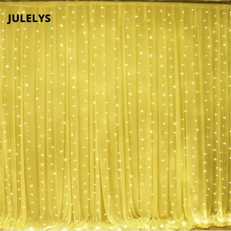 

4M x 5M 640 Bulbs Garland LED Curtain Lights Christmas Decorations For Wedding Living Room Party New Year Holiday Lighting